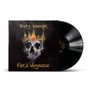 "Ricky Warwick" und "Fire & Vengeance" in gelber Schrift. Illustration: Totenkopf mit brennender Krone und Herz. Vinyl-Schallplatte.