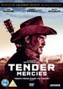 "Tender Mercies" – ein Film von Bruce Beresford. Gewinner von 2 Academy Awards. Ein Cowboy mit Gitarre im Hintergrund.