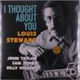 "I THOUGHT ABOUT YOU LOUIS STEWART" in bunten Buchstaben, schwarz-weißes Bild eines Mannes mit Gitarre.