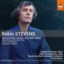 Robin STEVENS, Orchestral Music Vol. Three. Ein Mann im blauen Hemd blickt ernst, links oben ein Logo.