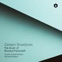 "Green Shadows The Music of Richard Pantcheff" steht auf einem minimalistischen, grünen Hintergrund. Oben rechts ein Logo.