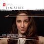 Texte: "CHAMPS HILL RECORDS", "INNISFREE", "ANNIE JACOBS-PERKINS cello", "DINA IVANOVA piano". Eine junge Frau blickt durch zwei Bögen.