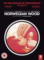 Titel: "Norwegian Wood". Zitat oben: "In the realm of greatness". Zwei Personen eng aneinander gelehnt im farbigen Kreis.