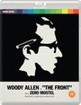 Text: "Woody Allen as 'The Front' with Zero Mostel. Produced & Directed by Martin Ritt." Silhouette eines Kopfes mit Bleistift.
