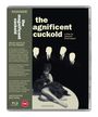 "the magnificent cuckold", "a film by Antonio Pietrangeli". Frau in schwarzem Kleid sitzt, vier Anzugmänner ohne Gesichter.
