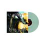 Schriftzug "NUISANCE", "BAGE DIVEN". Ein Hund mit Metallhalsband, jemand in Netzstrümpfen im Hintergrund. Mintfarbener Vinyl.