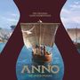 "THE ORIGINAL GAME SOUNDTRACK. ANNO 117: PAX ROMANA." Illustration eines antiken Schiffs auf einem blauen Meer.