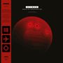"Hitman: World of Assassination. Original Score by Niels Bye Nielsen." Rote, gestreifte Kreiselemente auf schwarzem Hintergrund.