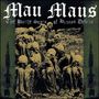 Text: "Mau Maus - The Battle Scars of Human Debris". Illustration von Figuren in einer kargen, erdigen Umgebung.