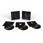 Text "IRON LUNG" in Rot. Zwei schwarze Plattencover mit baumartigen Designs. Drei Vinylplatten mit abstrakter Kunst.