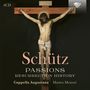 "Schütz, Passions, Resurrection History, Cappella Augustana, Matteo Messori." Jesus am Kreuz, Dornenkrone, blutend.