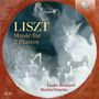 Titel: "LISZT Music for 2 Pianos". Künstler: Leslie Howard, Mattia Ometto. Illustration: Geheimnisvolle, neblige Szene in einem Kreis.