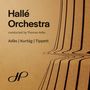 "Hallé Orchestra conducted by Thomas Adès. Adès | Kurtág | Tippett." Abstrakte Linien auf beigem Hintergrund.
