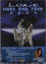 Texte: "LORIE WEEK END TOUR 2004", "EDITION LIMITEE". Person in weißem Outfit auf Bühne, dynamische Pose.