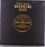 Text: "THE SUN ROCK BOX" und "SUN RECORD COMPANY Rock'n'Roll RECORDED BY SAM PHILLIPS 1954-1959". Schwarze Box mit Logo.