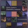 Text: "Chris Carter's Chemistry Lessons", "VOLUME ONE.1", "COURSEWORK". Viele bunte quadratische Bilder in einem Gitter.