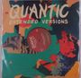 Text: "Quantic Extended Versions". Bunte, abstrakte Kunst mit lebhaften Farben und Formen. Vinyl-Schallplatte sichtbar.