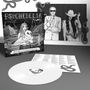 Cover von "Psychedelia in White" zeigt eine Frau mit Schwan vor antikem Hintergrund; daneben ein weißes Vinyl.
