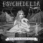 „Psychedelia in White“; Frau mit Schwan, antike Tempel, Gewitterhimmel, Künstler: Mick Harvey & Amanda Acevedo.