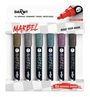 : MARBEL Set mit 6 Universalmarkern Acrylfarben, Rundspitze medium 4mm, Metallic-Farben, Div.