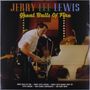 "JERRY LEE LEWIS Great Balls Of Fire" steht oben. Ein Mann spielt Piano und singt leidenschaftlich auf einer Bühne.