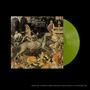 Text: "The Gates of Slumber: Like a plague upon the land".  
Illustration: Mittelalterliche Szene mit Skelettpferd. Vinyl in Grün.