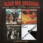 "BLACK OAK ARKANSAS VOLUME 2" oben. Vier Albumcover mit Rockband-Designs darunter. "4 LPs ON 2 CDs" unten.