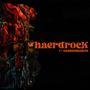 Text: "haerdrock BY HAERDSMAELTA." Eine abstrakte, bunte Darstellung einer Gestalt vor schwarzem Hintergrund.