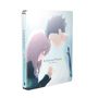 Text: "A Silent Voice The Movie". Illustration: Zwei Personen, Kopf an Kopf, mit geschlossenen Augen in sanften Farben.