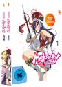 "Maken-Ki! Staffel 2", "FSK ab 16 freigegeben". Eine animierte Frau in auffälligem Outfit mit Stock.