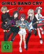 "GIRLS BAND CRY", "2", "FSK ab 12 freigegeben". Illustration: Fünf animierte Mädchen in Band-Outfits mit Instrumenten vor rotem Hintergrund.