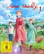 "Anne Shirley 1", FSK ab 6. Illustration von drei lachenden Figuren auf einem Weg mit idyllischer Landschaft im Hintergrund.
