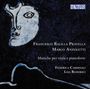 Francesco Balilla Pratella, Marco Anzoletti. Musiche per viola e pianoforte. Federica Cardinali, Lisa Redorici. TACTUS Logo oben rechts. Gesicht eines Mondes und eine Hügel-Landschaft in Blau und Schwarz.