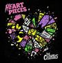 „Heart Pieces“ und „The Cleopatras“ sind in einem stilisierten Herz. Bunte, zersplitterte Segmente mit verschiedenen Motiven.