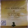 Text: "JON ANDERSON, SURVIVAL & OTHER STORIES, RSD ESSENTIALS". Goldener Himmel über einsamem Baum in Landschaft.