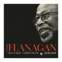 "Tommy Flanagan, Rufus Reid, Albert Heath, So in Love" in roter und weißer Schrift. Ein lächelnder Mann rechts.