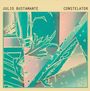 JULIO BUSTAMANTE, CONSTELATOR. Ein abstraktes, geometrisches Design in Türkis- und Rosa-Tönen.