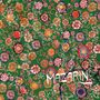 Der Text "MAZARIN" ist auf einem bunten, floralen Muster vor grünem Hintergrund dargestellt.