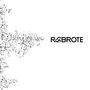 "REBROTE" in fetter Schrift rechts. Links zersprengte Partikel, die sich in Richtung Mitte ausbreiten.