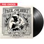 "PRE-ORDER", "PAUL GILBERT", "WROC". Stilvolles Albumcover mit Mann, der Gitarre spielt. Schwarze Vinyl-Schallplatte.