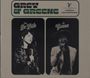 "Grey & Greene" steht oben. Links: "Grey De Lisle" singend. Rechts: "Lis Greene" mit Hut, singend. Es ist ein Retro-Design.