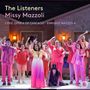 "The Listeners. Missy Mazzoli. Lyric Opera of Chicago. Enrique Mazzola." Ein Ensemble in bunten Kostümen auf einer Bühne.