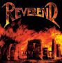 „Reverend“ in stilisierter Schrift über einem brennenden Stonehenge.