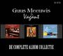Text: "Guus Meeuwis & Vagant", "DE COMPLETE ALBUM COLLECTIE". Zeigt drei CD-Cover in einem schwarzen Layout.