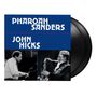 "PHAROAH SANDERS DUO CONCERT FRANKFURT 1986 JOHN HICKS."  
Schwarz-weiße Fotos von zwei Männern mit Instrumenten.