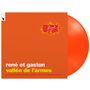 Text: "rené et gaston vallé de l'armes". Orangefarbene Platte und Cover, verziert mit einem roten und gelben Logo.