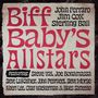 Text: "Biff Baby's Allstars" in großer Schrift, darunter Namen wie John Ferraro, Steve Vai. Rustikaler Hintergrund.