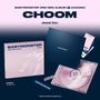 BABYMONSTER 3rd Mini Album CHOOM, Jewel Ver. Verschiedene CD-Verpackungen in Rosa und Blau mit stilisierten Grafiken.