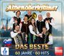 "Alpenoberkrainer - Das Beste: 60 Jahre - 60 Hits." Acht Personen in traditioneller Kleidung, Instrumente, Berglandschaft.
