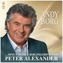 "ANDY BORG ...singt seine Lieblingshits von PETER ALEXANDER." Porträt eines lächelnden Mannes im Anzug.